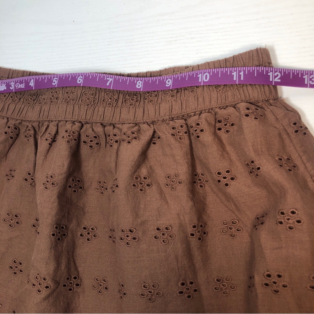 NWT HOLLISTER Skirt Women XS Ultra Mini High Rise Mini Brown Eyelet Boho Peasant - Picture 5 of 6